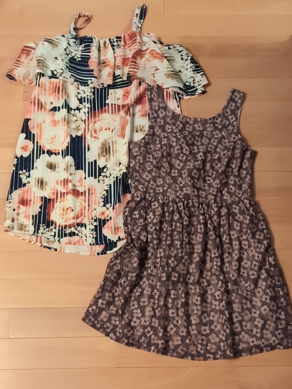 Two Floral Print Dresses